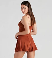 Country Chic Faux Suede Romper