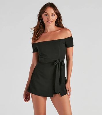 Tied To You Crepe Skort Romper