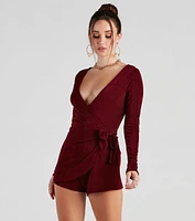 Sultry Treat Surplice Wrap Romper