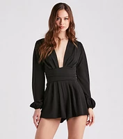 Dinner Date Vibes Pleated Romper