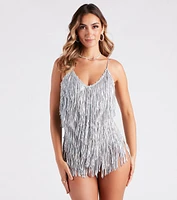 Spark Up The Glamour Sequin Fringe Romper