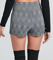 Iconic Style Plaid Knit Skort