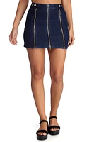 Zip With It Denim Skirt