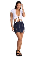 Zip With It Denim Skirt