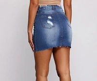 Distressed To Impress Denim Mini Skirt