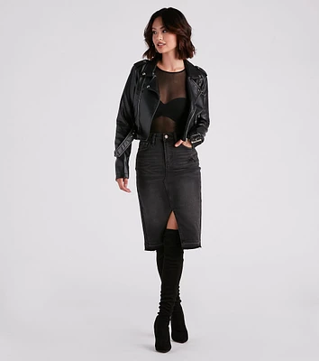 Ayla Midi Slit Skirt By Windsor Denim