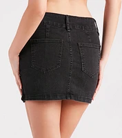 Trendy 'Fit Mid-Rise Denim Mini Skirt