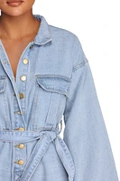 Feeling Fierce Distressed Denim Jumpsuit