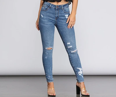 Middle Ground Distressed Skinny Jeans