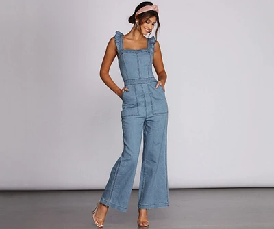 Go Wide Denim Jumpsuit