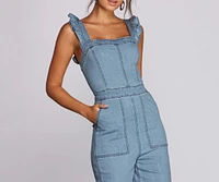 Go Wide Denim Jumpsuit