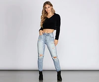 Tobi High Rise Mom Jeans