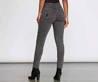 High Rise Skinny Cargo Pants