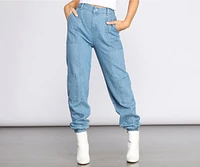 Casual Cargo Denim Joggers