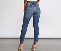 Tobi Super High Rise Destructed Mom Jeans