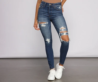 Bella High Rise Distressed Skinny Jeans