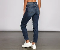 Tobi High Rise Destructed Mom Jeans