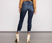 On Your Mind Distressed Cropped Skinny Jeans