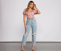 Classic Staple High Rise Destructed Boyfriend Jeans