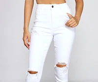 The Classic Distressed High Rise Skinny Jeans