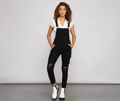 Stylish Edge Destructed Overalls