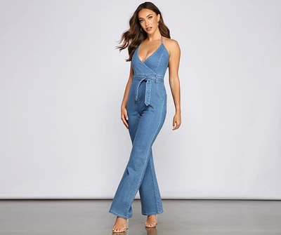 Denim Diva Halter Jumpsuit