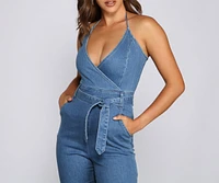 Denim Diva Halter Jumpsuit