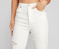 Iconic High Rise Destructed Boyfriend Jeans