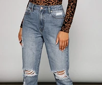 Ella High-Rise Destructed Cropped Jeans