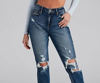 High-Rise Destructed Ankle Jeans