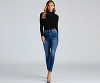 Harper Mid-Rise Distressed Crop Skinny Jeans