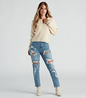Everyday Edgy Distressed Straight-Leg Jeans