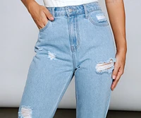 Casual Distressed Straight-Leg Jeans