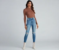 Trendy Everyday High-Rise Skinny Jeans