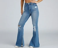 Total Flare High-Rise Distressed Jeans
