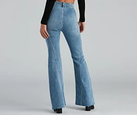 High-Rise Flared Straight-Leg Jeans