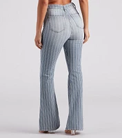 Bri High-Rise Pinstripe Flare Jeans By Windsor Denim