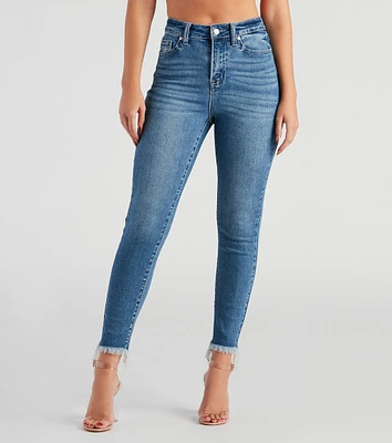 Harper Mid-Rise Frayed Skinny Jeans by Windsor Denim