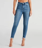 Harper Mid-Rise Frayed Skinny Jeans by Windsor Denim