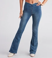 Totally Trendy Frayed Low-Rise Flare Jeans