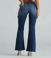 Major Flex High-Rise Cargo Flare Denim Jeans