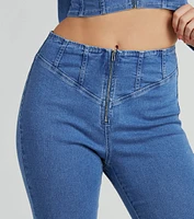 Shape Up High-Rise Corset Flare Denim Jeans