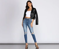 Bella Distressed Super High Rise Jeans