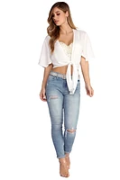 Mid Rise Skinny Crop Jeans