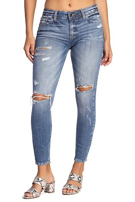 Going The Distance Distressed Skinny Jeans