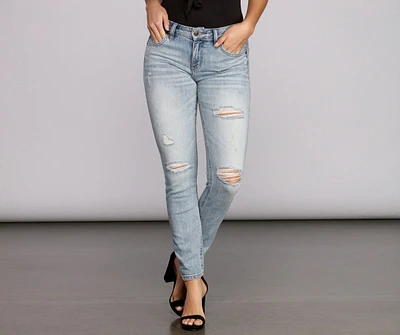 Jude Mid Rise Distressed Jeans