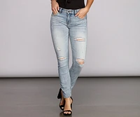 Jude Mid Rise Distressed Jeans