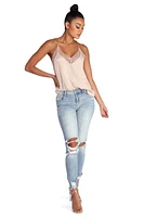 On The Rise Destructed Skinny Jeans