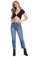 High Rise Girlfriend Ankle Skinny Jeans