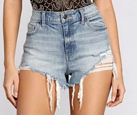 Lulu High Waist Distressed Shorts